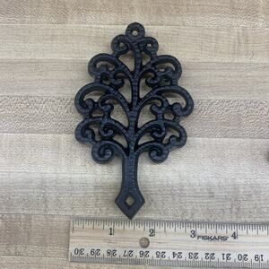 Set If 2 Vintage Cast Iron Footed Tree Of Life Trivet Wall Art